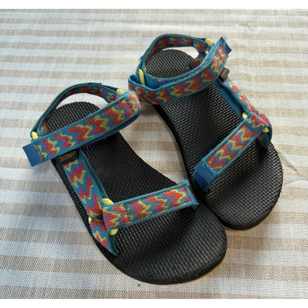 Teva Kids Original Universal Sandals Canyon Bright Blue Geometric Size 1 Youth
